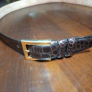 ESTILO 402 Men's American Alligator Gold Buckle Belt Size 38